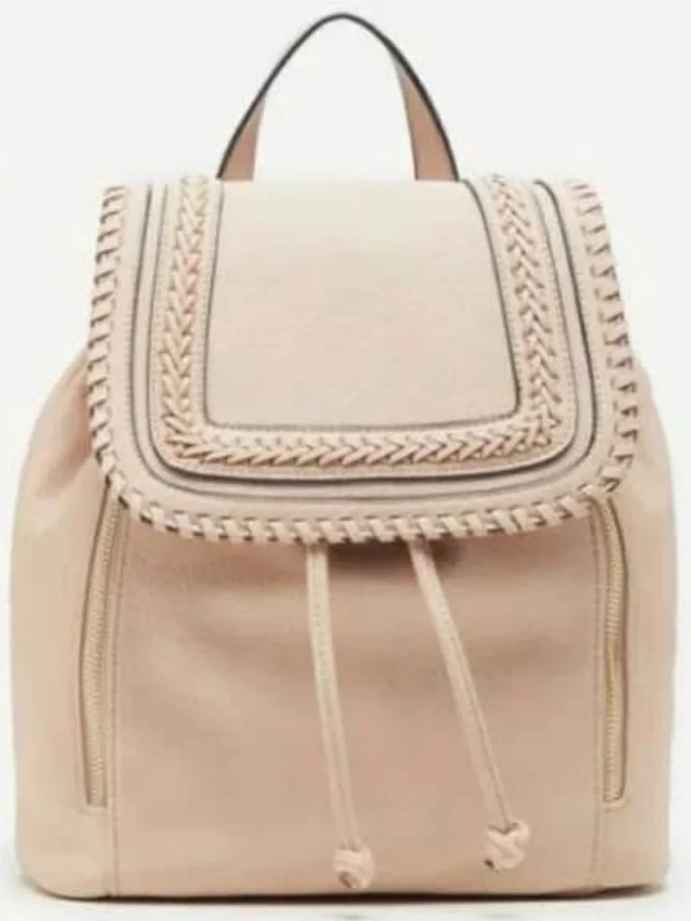 Sole Society Neutral Blush Drawstring Backpack